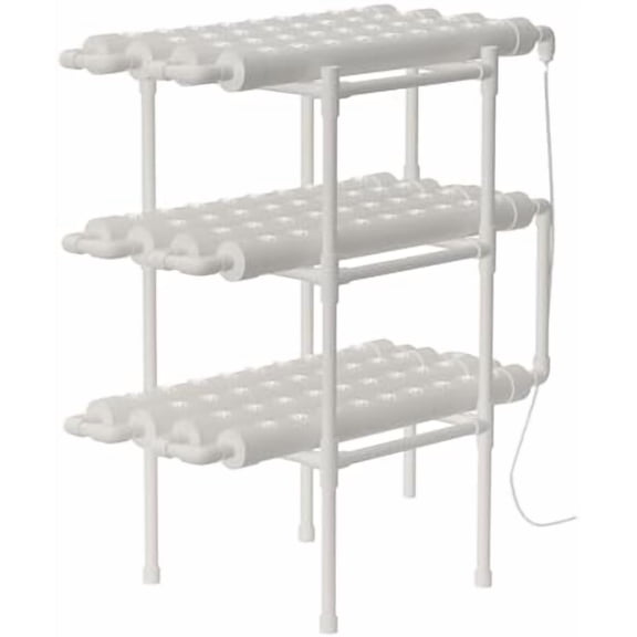 Hydroponics Growing System Kit,3 Levels 108 Sites/Hydroponic Planting Vegetables,Herbs Garden Tools,with Pump,Timer,Nest Basket,Growth Sponge,for Gardening(White)$$Garden & Patio