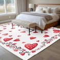 thumbnail image 4 of 5'x7' Area Rugs for Living Room Bedroom, Red Valentines Washable Rug Carpet Runner Indoor Outdoor, Watercolor Love Heart Non Slip Floor Mats Area Rug for Kitchen, Nursery, 4 of 8