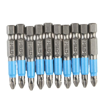 

SouthEle 10Pcs 50mm Tool Steel Hex Shank Rubber Cover Electric Phillips Screwdriver Bits