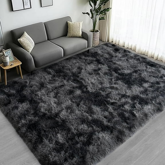 Large Area Rugs for Living Room Bedroom, 6x9 Feet Grey Fluffy Shag Rugs, Ultra Soft Shaggy Plush Fuzzy Modern Indoor Throw Floor Carpet for Kids Girls Dorm Nursery Home Decor Aesthetic
