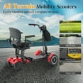 thumbnail image 5 of Ouyessir Foldable 4 Wheels Mobility Scooters for Seniors and Adults，300 lbs Capacity, 25-Mile Range, Lithium Battery, 3 Speed Modes, 11.2 mph Max Speed, with Front Storage Bag,Red, 5 of 10