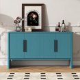 thumbnail image 2 of Oufan Retro Sideboard Buffet Cabinet with Storage, with Adjustable Shelves and Long Handles, 4-Door Wood Sideboard for Kitchen, Dining Room and Living Room , 59 x 33.2 x 15.7 inch, Brown, 2 of 10