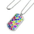 thumbnail image 2 of Colorful Balloons Pattern Military Dog Tag Pendant Necklace with Chain, 2 of 4