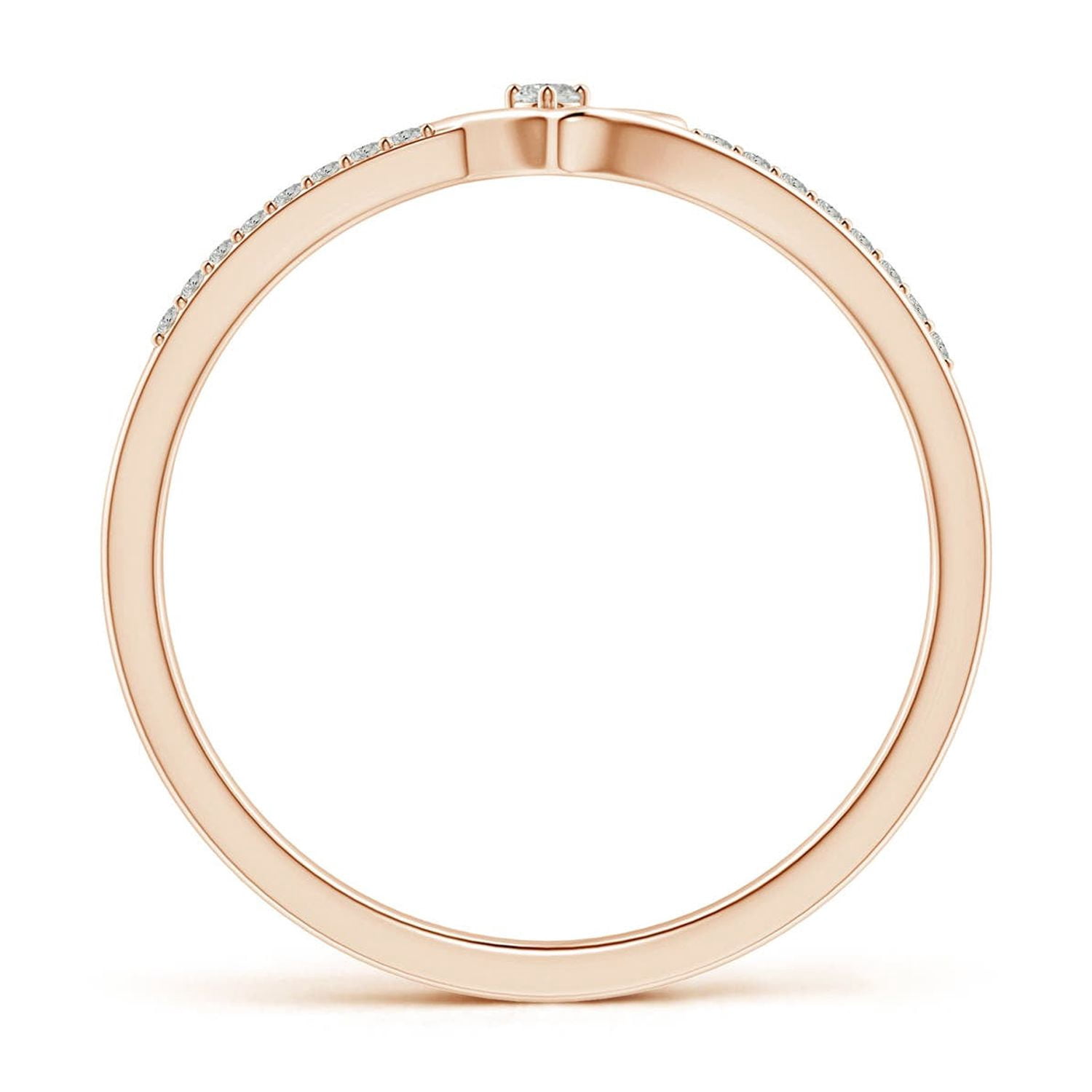 ANGARA Natural Diamond Heart Promise Ring in 14K Rose Gold for Women (Size-1.5mm | Color-K | Clarity-I3) | April Birthstone, Birthday, Anniversary, Jewelry Gift for Women | Natural Diamond Ring