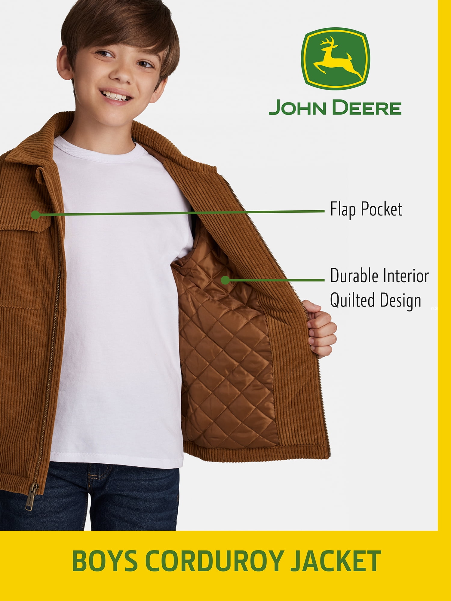 John Deere Boy's Corduroy Tractor Jacket, Sizes 4 - 16