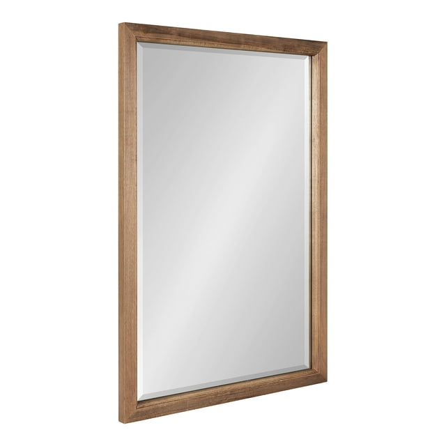 Kate and Laurel Hogan Farmhouse Wall Mirror, 20 x 30, Rustic Brown, Modern Rectangular Wood Mirror for Wall