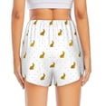 thumbnail image 3 of Picia Gold Rabbit Pattern Women's 2 in 1 Athletic Running Shorts High Waisted Workout Casual Gym Sweat Shorts with Comfy Liner Zipper Pockets-Large, 3 of 9