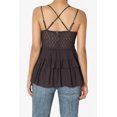 thumbnail image 2 of TheMogan Women's S~3X Cross Strap Smocked Back Crochet Lace Ruffle Peplum Cami Top, 2 of 7