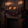 thumbnail image 5 of Aurorax Halloween Garland Indoor Decor,Gothic Furniture Accents 4 Size Dark Academia Black Red Thanksgiving Halloween Decorations Indoor for Mantle Staircase Porch Home Desktop Centre, 5 of 5