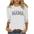 thumbnail image 3 of BVOFAR Mama Shirts for Women Round Neck 3/4 Sleeve T-Shirts Casual Letter Print Tops Mother's Day Gifts Loose Fit Tees, 3 of 5
