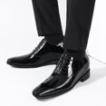 thumbnail image 6 of CMR CHAMARIPA Black Glossy Elevator Tuxedo Shoes Patent Leather High Increase Shoes 2.76 Inches / 7 CM, 6 of 6