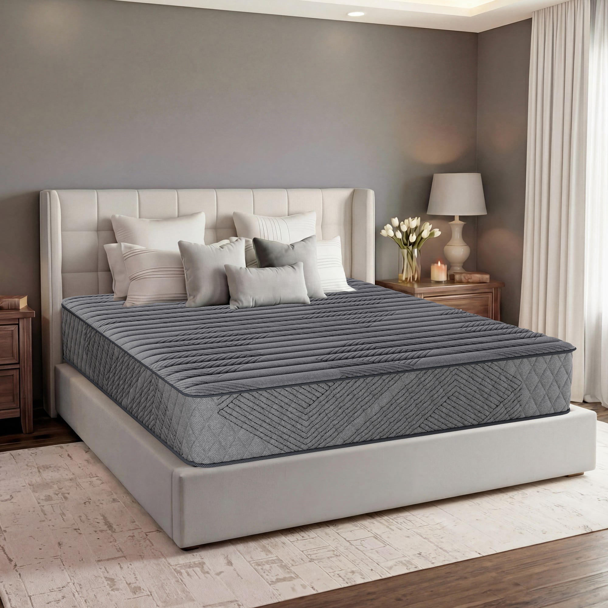 POSMOND Full Size Mattress 10 inch Hybrid Mattress in a Box with Pocket Spring,Medium Firm Mattresses for Back & Stomach Sleepers,CertiPUR-US Certified