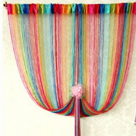 Partition Door - Rainbow Tassel String Door Window Room Divider Partition Curtain Valance 78.74'in x 39.37'in