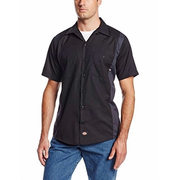 dickies occupational workwear ls524chrb 2xl polyester/ cotton men's short sleeve