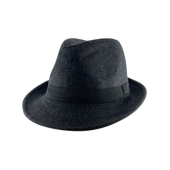 Top Headwear Fitted Wool Fedora Hat - Black - 58cm Large