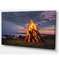 thumbnail image 2 of Bonfire on Beach in Summer Night - Landscape Canvas Art Print, 2 of 3