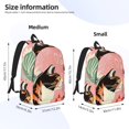 thumbnail image 3 of Honeii Colorful Cat With Flowers Print Canvas College Laptop Backpack, Durable Rucksack Travel Notebook Bag School Backpack Book Bag for Men Women-Medium, 3 of 7