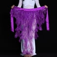 thumbnail image 4 of XIAOCHA Women's Sequin Mesh Wrap Skirt Satin Bow High Waist Skirt Festival Rave Party Skirts Purple One Size, 4 of 6