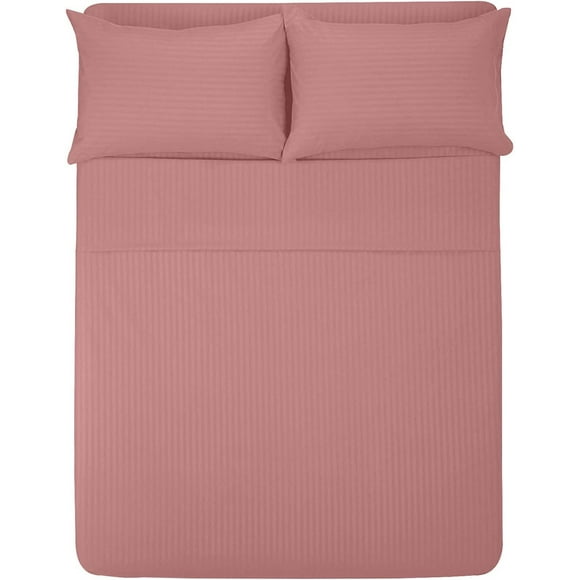 Sábana Queen Size MELOCOTTON HOGAR Microfibra Grabada Palo de Rosa