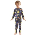 thumbnail image 3 of Dailycode Cotton Pajama Set Snug Fit Long Sleeve Top and Pants for 18M-8Y Duck in Space, 3 of 7