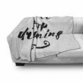 thumbnail image 2 of Lettering Soft Flannel Fleece Blanket, Never Stop Dreaming Message Written in Murky Grunge Tones Psychological, Cozy Plush for Indoor and Outdoor Use, 70" x 90", Charcoal Grey White, by Ambesonne, 2 of 5