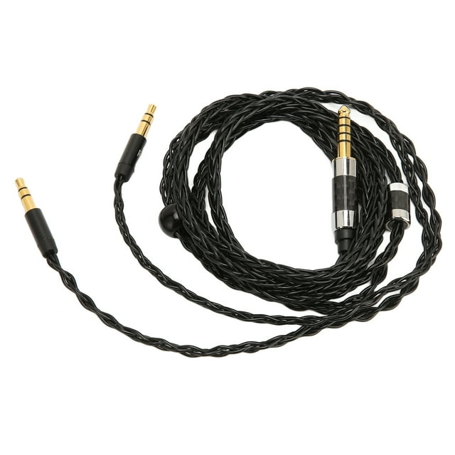 Headset Cable, Balanced Headphone Cable 3.9ft 4.4mm To Dual 3.5mm Natural Silver Plated For For D7200