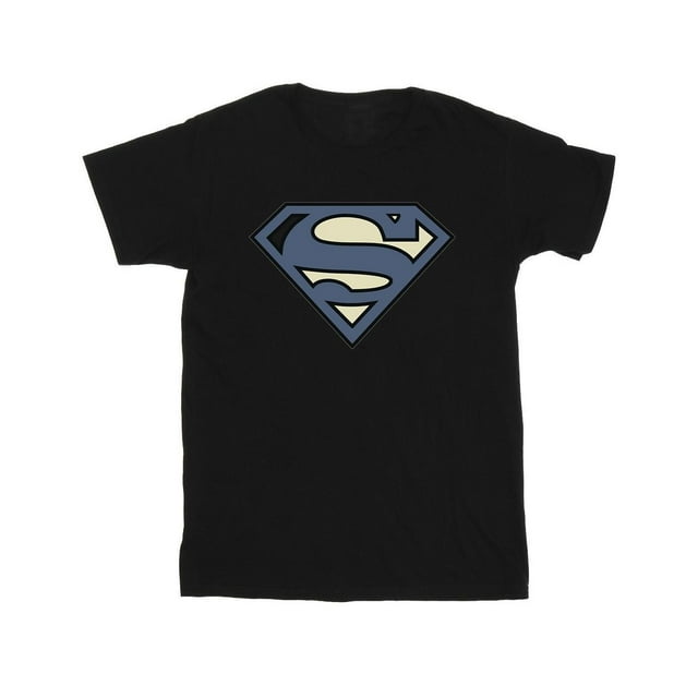 DC Comics T-Shirt en Coton pour Filles Superman à Logo Bleu Indigo