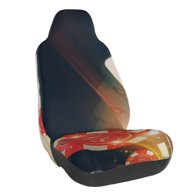 Wukai Casino Poker Chips Full Set Car Seat Covers with Soft Padding Universal Auto Front Seats Protector and Cushion Mat