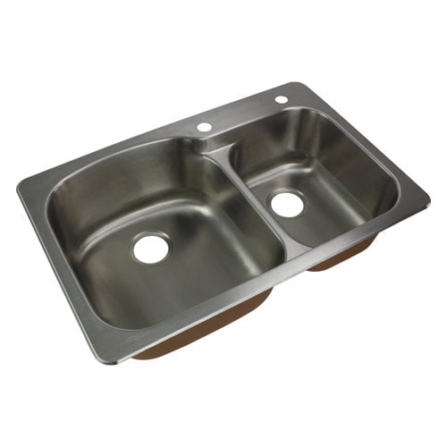 Transolid Classic 33'' L x 22'' W Double Basin Drop-in Kitchen Sink