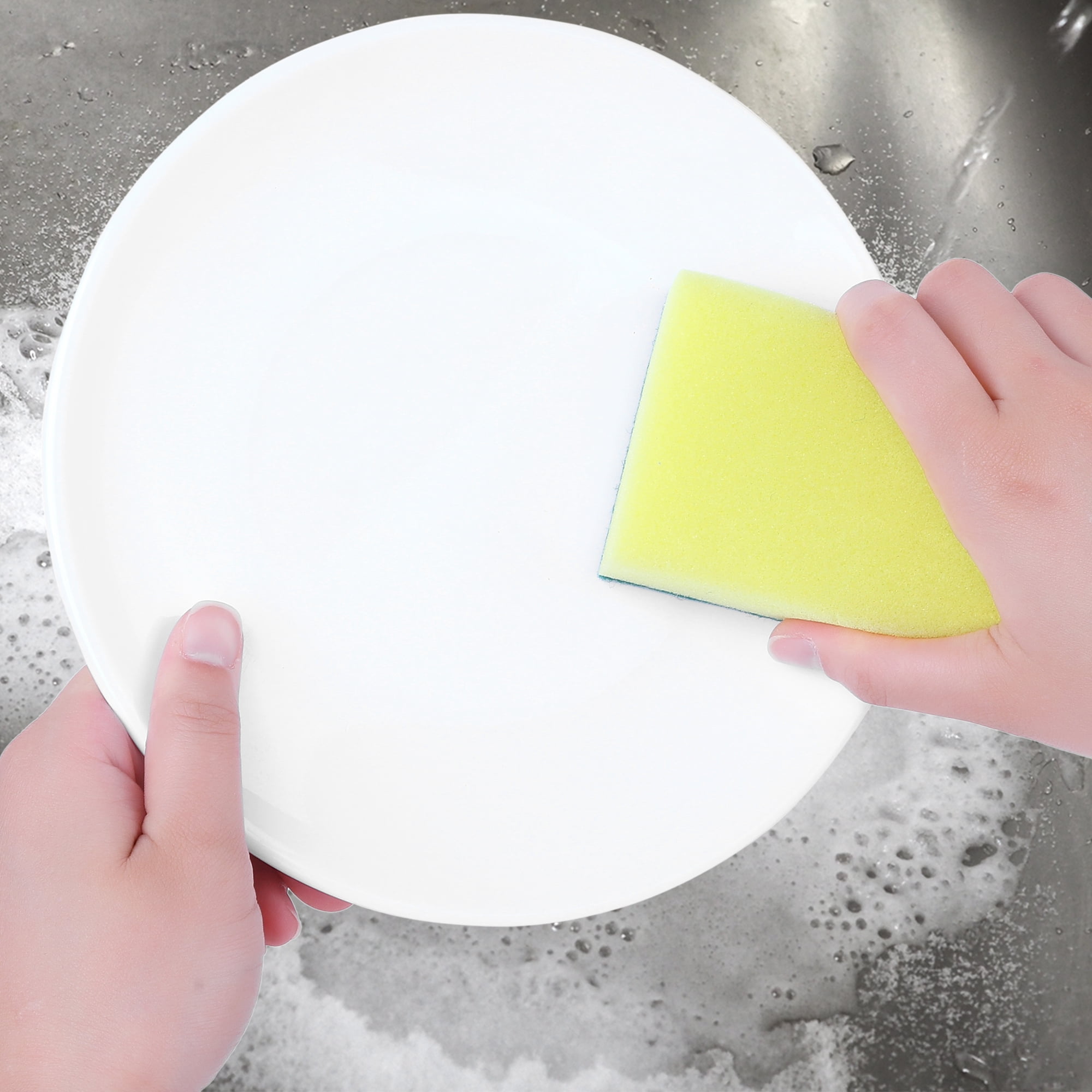 Unique Bargains Kitchen Cleaning Sponge Non-Scratch Scrub Sponges Green 3 Pcs