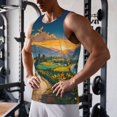 thumbnail image 5 of Hirioo Sunflowers At Sunset for Men's Workout Tank Top Sleeveless Shirts Quick Dry for Men-Large, 5 of 7