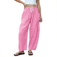 thumbnail image 2 of UOCUFY Womens Wide Leg Pajamas Pants Fall Gingham Casual Lounge Sweatpants | Fall Outfits 2026,Wide Leg Elastic Waist Pants with Pockets Pink,Size S, 2 of 6
