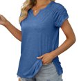thumbnail image 5 of gakvbuo Plus Size Summer Tops For Women 2023 Trendy Women Loose Casual Short Sleeve V-Neck Solid Casual Blouse T-shirt Tunic Tops, 5 of 9