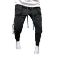 thumbnail image 2 of Njoeus Mens Casual Joggers Pants - Men's Cotton Drawstring Cargo Pants Hiking Outdoor Slim Track Jogging Sweatpants Pants M-3XL, 2 of 9