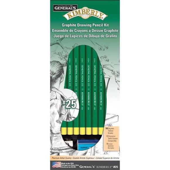 General Pencil Kimberly Trousse de Dessin au Graphite - 12 Pcs