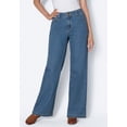 thumbnail image 4 of Woman Within Plus Size Perfect Wide-Leg All-Cotton Denim Five-Pocket Jeans, 4 of 6