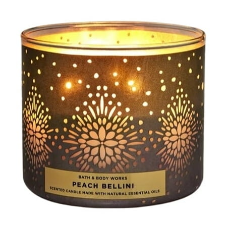 Bath and Body Works - Peach Bellini 3-Wick Candle with Natural Essential Oils (14.5 Oz / 411 g)