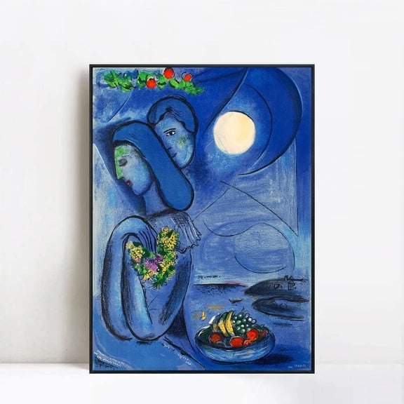 INVIN ART Framed Canvas Print Dream by Marc Chagall Modern Wall Art Home Decor,24"x32"