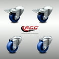 thumbnail image 2 of 3.5 Inch SS Solid Polyurethane Bolt Hole Caster Set with 2 Total Lock Brake SCC, 2 of 2