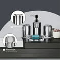 thumbnail image 5 of HXRH Acrylic Bathroom Accessories Set,4 Pieces Clear Lotion Bottle Toothbrush Holder Soap Dish,Soap Dispenser Mouthwash Cup Set,Senior Bathroom Home Decor (Gray), 5 of 8