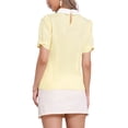 thumbnail image 3 of INSPIRAR CHIC Blusa de Mujer Vintage con Cuello Peter Pan, Manga Corta con Contraste, Talla XL, Amarillo, 3 of 6