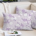thumbnail image 2 of Purple White Floral Throw Pillow Covers, Spring Botanical Leaves Farmhouse Soft Breathable Pillow Cases with Invisible Zipper for Sleeping, Toddler Pillowcases for Couch Bed Sofa Chair 12x20 Inches, 2 of 9