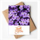 thumbnail image 1 of Flores púrpura hermoso romantico Nota en blanco del sobre de la tarjeta de agradecimiento, 1 of 4
