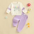 thumbnail image 5 of Jxzom Toddler Baby Girl Clothes 6 12 18 24 Months 2T 3T 4T Fall Winter Outfits Floral Crochet Embroidery Long Sleeve Sweatshirt Tops Pants Set, 5 of 8