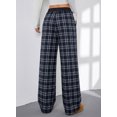 thumbnail image 2 of SHEWIN Womens Sweatpants Classic Plaid Straight Leg Trousers High Waist Baggy Workout Pants with Pockets, 2 of 7