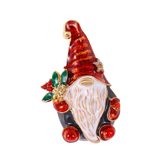 ✪ Rhinestone Crystal Santa Brooch Fashion Christmas Brooch Pins for Xmases Holiday Party Celebration Christmas Jewelry