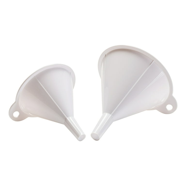 Mainstays 2-Piece Kitchen Funnel Set, White, Plastic