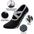 thumbnail image 4 of YOMYM Cross Strap Non Slip Yoga Socks for Women, Ballet Style Silicone Grip Pilates Barre Socks, Breathable Anti Skid Low Cut Workout Socks, 4 of 9
