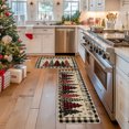 thumbnail image 7 of Sm:)e Buffalo Plaid Xmas Tree Merry Christmas Kitchen Mats Set of 2, Winter Home Decor Low-Profile Kitchen Rugs for Floor - 17x29 and 17x47 Inch, 7 of 7