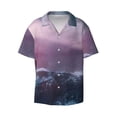 thumbnail image 5 of Daiia lighthouse Waves Torrential Rain Men's Linen Shirts Short Sleeve Casual Shirts Button Down Shirt for Men Beach Summer Wedding Shirt-XX-Large, 5 of 6